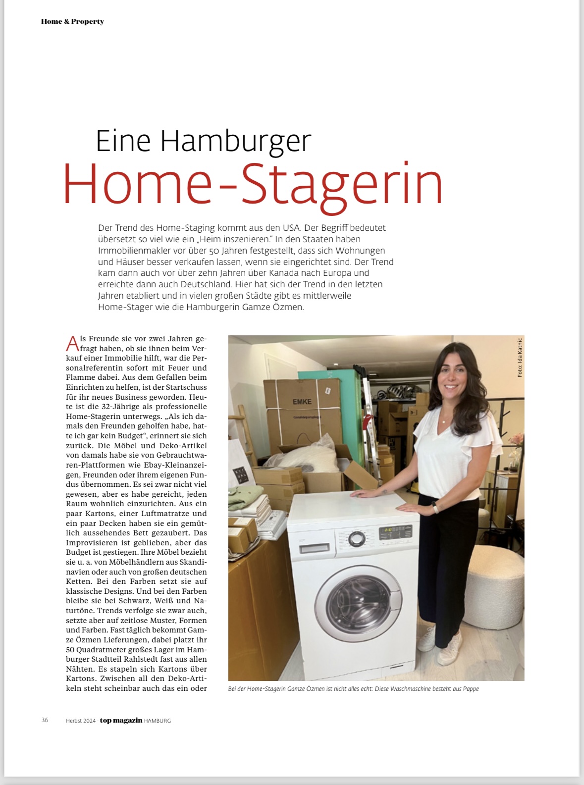 Beitrag TOP Magazin Hamburger Homestagerin
